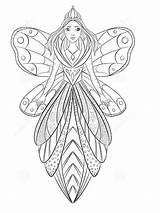 Coloring Pages Therapy Adult Fairy Queen Flower Illustration Printable Color Adults Beautiful Dress Gorgeous Book Recommended sketch template
