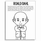 Roald Dahl Coloring Author Informational Colouring Pages Library Famous Text Craft Print sketch template