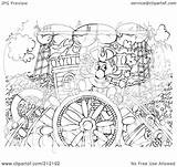 Coloring Outline Ship Illustration Steering Captain His Royalty Clipart Bannykh Alex Rf 2021 sketch template