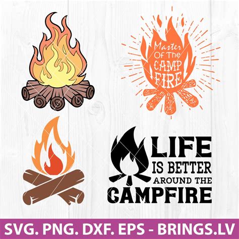 campfire svg bundle bonfire svg camping svg flame svg png dxf eps
