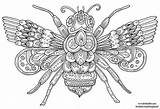 Mandalas Insect Bumblebee Bumble Patreon Zentangle Welshpixie Ausmalen Orig12 Doodles sketch template