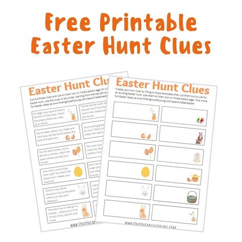 printable indoor easter egg hunt clues finding  young