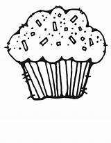 Cupcake Coloring Pages Birthday Kids Printable Clipart sketch template