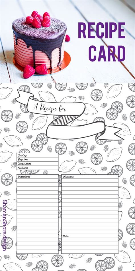 printable recipe cards coloring pages png  file