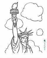 Liberty Statue Coloring Pages Printable Kids American Symbols Outline Sheet July States Monuments 4th Clipart National Cliparts Flag Book Drawing sketch template