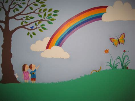 crafty  people  beautiful rainbow wall mural
