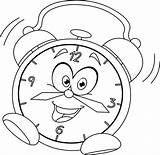 Clock Coloring Cartoon Alarm Pages Kids Face Outlined Time Illustration Cuckoo Vector Drawing School Smiling Sheets Daylight Savings Steampunk Clocks sketch template