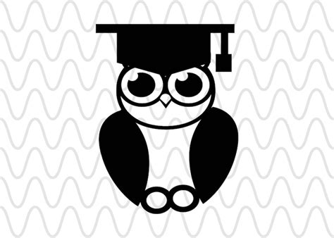 wise owl graduation owl class   monogram svg cricut etsy