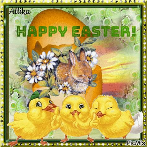 yellow chick happy easter gif pictures   images  facebook