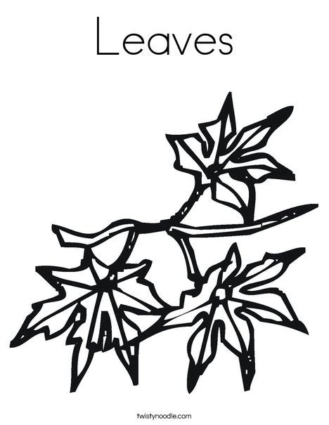 leaves coloring page twisty noodle