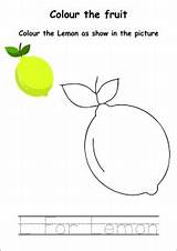 Lemon Worksheet Coloring Fruits Worksheets Colour Schoolmykids Craft Preschool sketch template
