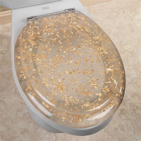 gold foil elongated toilet seat
