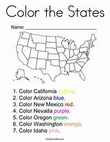 States Coloring Color Usa Kids Worksheets Capitals Grade Noodle Studies Social Twistynoodle California Twisty 2nd Geography Print Favorites Login Add sketch template