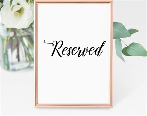 reserved table sign template gold black wedding template etsy