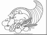 Cornucopia Coloring Thanksgiving Pages Drawing Getdrawings sketch template