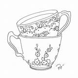 Drawing Teacup Cup Tea Farrell Roisin Sweethearts Drawings Tableware Saucer Getdrawings 10th Uploaded March Which sketch template