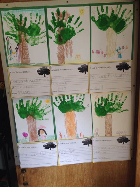 writing activity  kindergarten tree unit