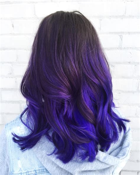 trendy ombre hairstyles  brunette blue red purple green
