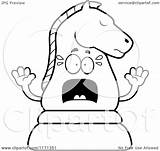 Chess Knight Screaming Mascot Coloring Clipart Cartoon Outlined Cory Thoman Vector Drawing Pages Pieces Piece Getdrawings Regarding Notes Getcolorings Clipartof sketch template