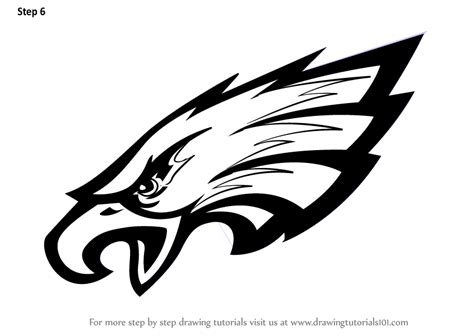 step  step   draw philadelphia eagles logo drawingtutorialscom