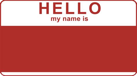 Red Vector Hello My Name Is Label Sticker 8786411 Vector Art At Vecteezy
