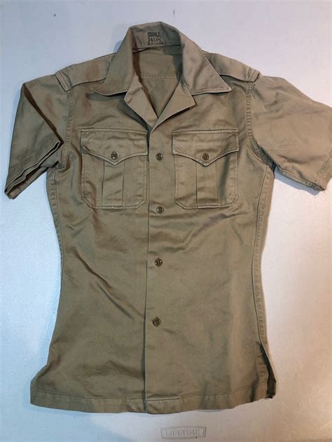 Vintage Korean War Era U S Army Khaki Short Sleeve Utility Etsy