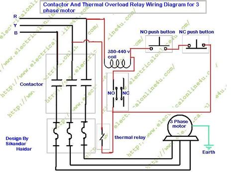 wire contactor  overload relay contactor wiring diagram electrical