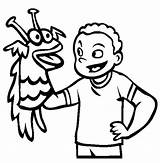 Puppet Coloring Pages Hand Puppets Playing Master Show Getcolorings Color Sheet Getdrawings Printable sketch template