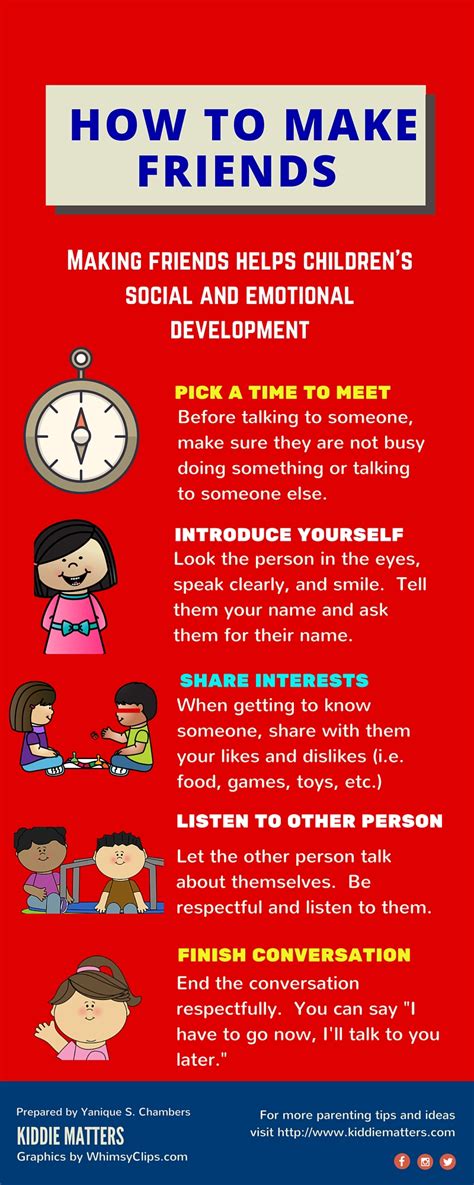 infographic teaching children    friends kiddie matters
