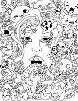 Trippy Psychedelic Stoner Coloring4free Coloringhome sketch template
