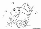 Shark Coloring Week Pages Sea Under Printable Kids Adults Color sketch template