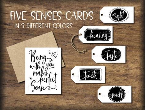 senses gift tags card instant  printable diy