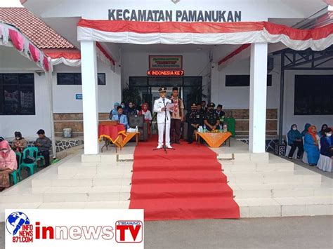 kecamatan pamanukan subang menggelar upacara bersama  rangka
