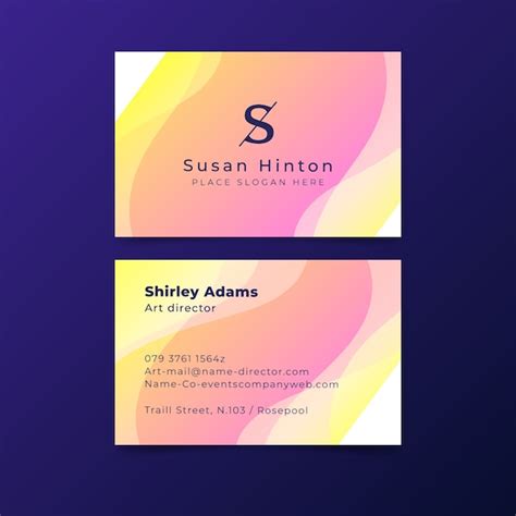 vector business card pastel coloured template