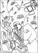 Zen Stress Disegni Colorare Malbuch Erwachsene Adultos Adulti Justcolor Instrument Saxophone sketch template