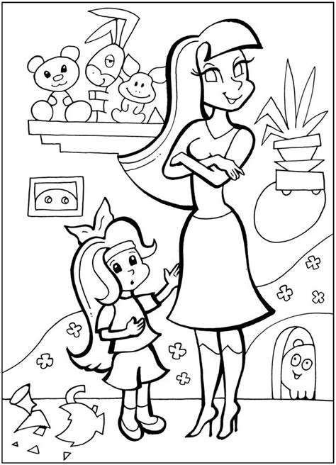 mom  daughter coloring pages  print  color