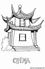 Chinese Coloring Pages Kids China Printable Year Colouring Color Crafts Culture Cinese Drawing Kleurplaten Scuola Activities Pagoda Books House Girls sketch template