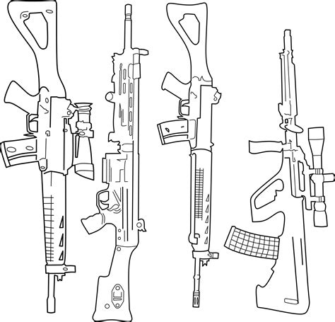 guns coloring page  vector art  vecteezy