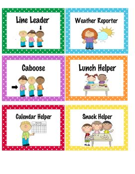 igarni printable classroom jobs preschool