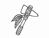 Tomahawk Drawing Indian Coloring Native American Drawings Getdrawings Vector Coloringcrew Paintingvalley Collection sketch template