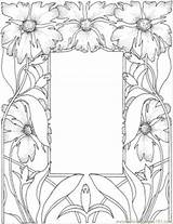 Frame Coloring Pages Printable Gorgeous Adult Frames Patterns Wood Burning Flower Colouring Mosaic Adults Flowers Color Advanced Supercoloring Template Decorations sketch template
