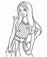 Coloring Barbie Doll Print Printable Simple Topcoloringpages sketch template