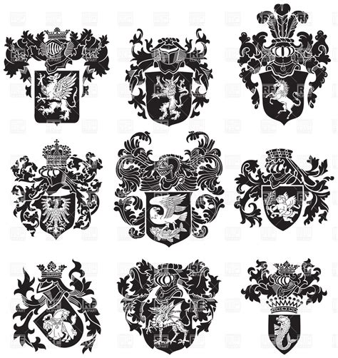 heraldic elements vector  vectorifiedcom collection  heraldic elements vector