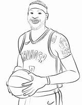 Coloring Pages Anthony Carmelo Davis Harden James Template Drawing Printable Sketch sketch template