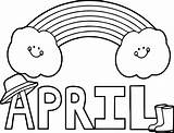 April Coloring Shower Text Cloud Pages Showers Wecoloringpage sketch template