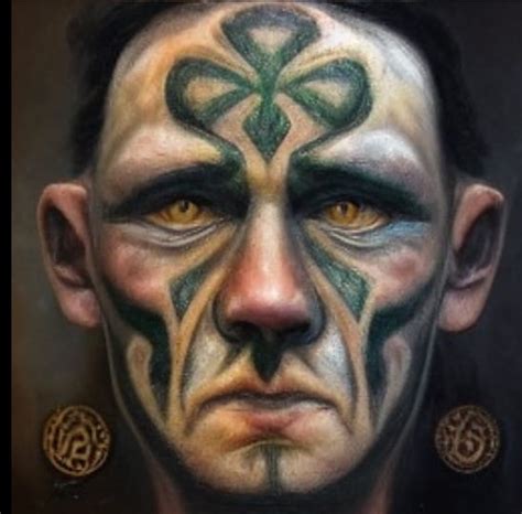 Celtic Tribesmen With Face Tattoos In The Style Of Frank Frazetta Oil
