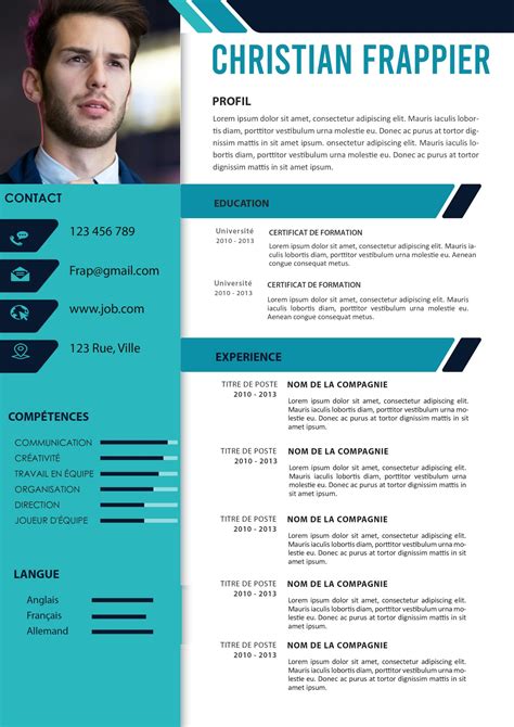 cv moderne  telecharger gratuitement emploi  formation