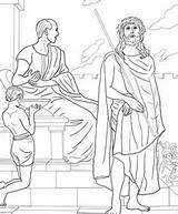 Pages Crucis Colorare Condemned Bible Gesù Condannato Stazione Disegno Supercoloring Pilate sketch template