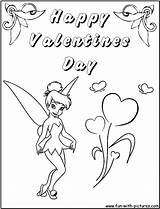 Coloring Disney Valentines Pages Valentine Printable Sheets Color Tinkerbell Kids Tinker Fairy sketch template