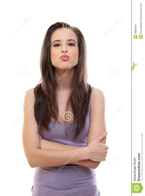 Sexy Brunette Woman Blow A Kiss To You Royalty Free Stock